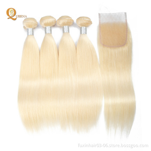 613 Virgin Hair 10a Bundles Hair Weave Blonde Remy Hair Brazilian WEAVING Machine Double Weft Jerry Curl